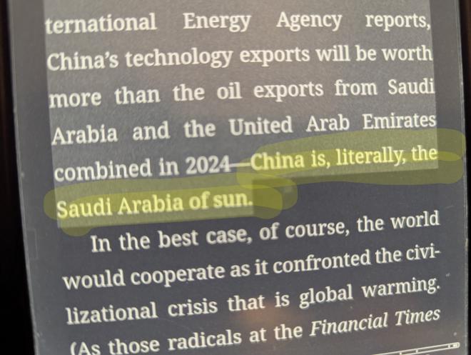 Screenshot of my Kobo, on a page from Bill McKibben